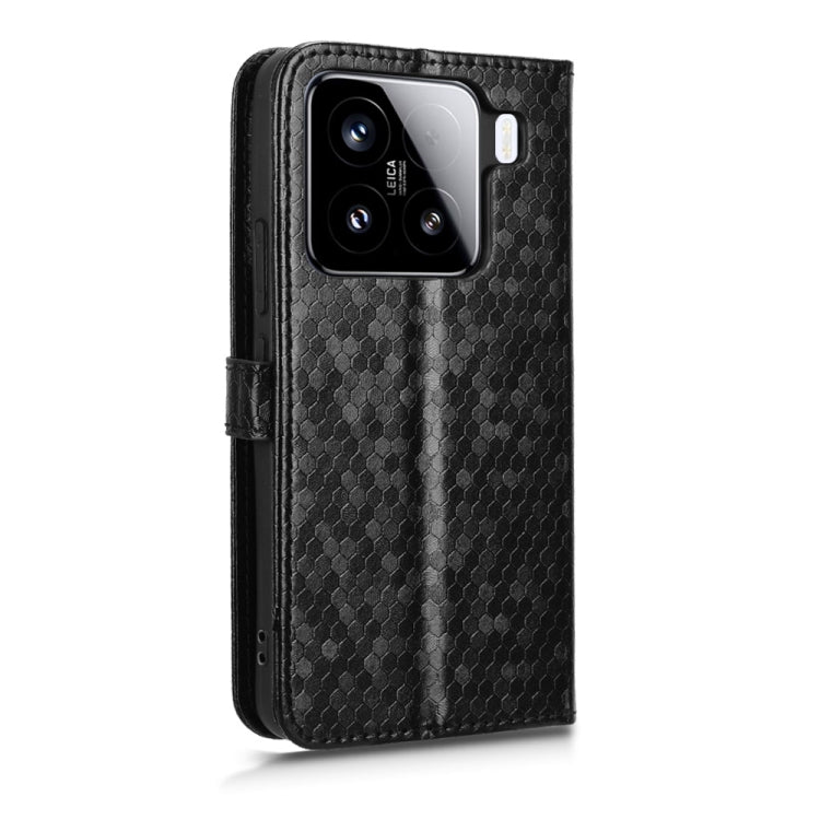 For Xiaomi 15 Pro Honeycomb Dot Texture Leather Phone Case