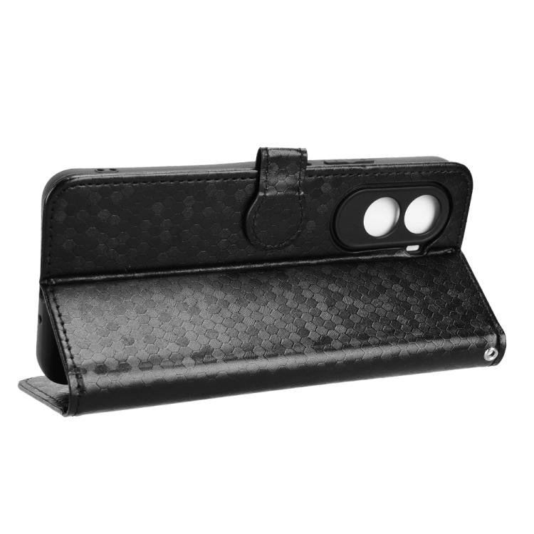 For Xiaomi Poco M7 4G 171mm Honeycomb Dot Texture Leather Phone Case