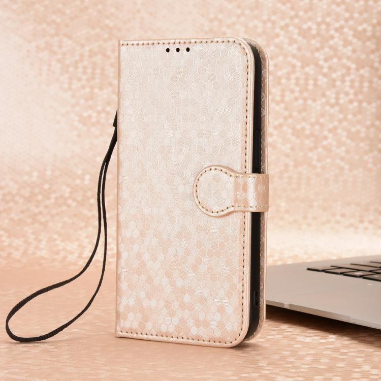 For Xiaomi Poco M7 4G 171mm Honeycomb Dot Texture Leather Phone Case