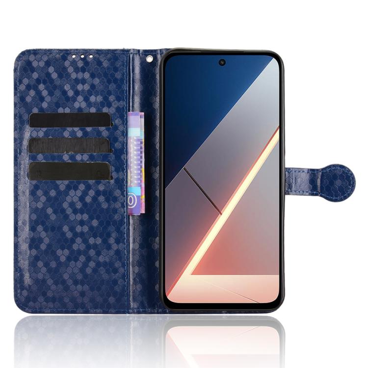 For Xiaomi Poco M7 4G 171mm Honeycomb Dot Texture Leather Phone Case