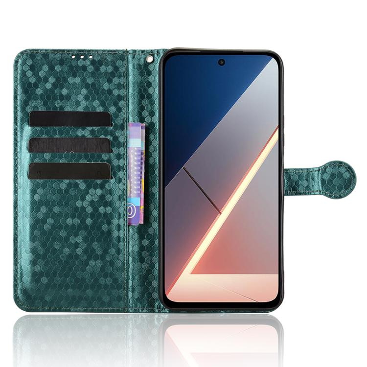 For Xiaomi Poco M7 4G 171mm Honeycomb Dot Texture Leather Phone Case