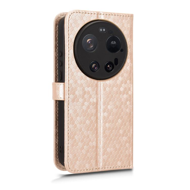 For Xiaomi 17 Ultra Honeycomb Dot Texture Leather Phone Case