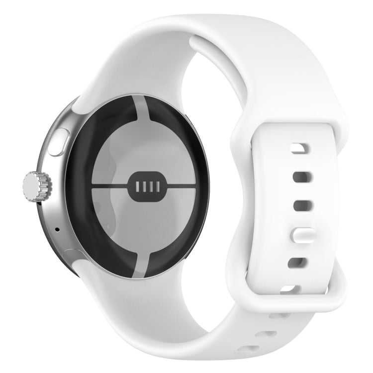 For Google Pixel Watch 4 / Watch 3 45mm Butterfly Buckle Solid Color Silicone Watch Band