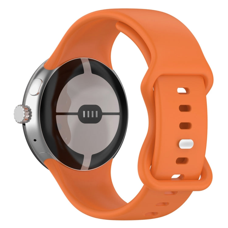 For Google Pixel Watch 4 / 3 / 2 / 1 41mm Butterfly Buckle Solid Color Silicone Watch Band