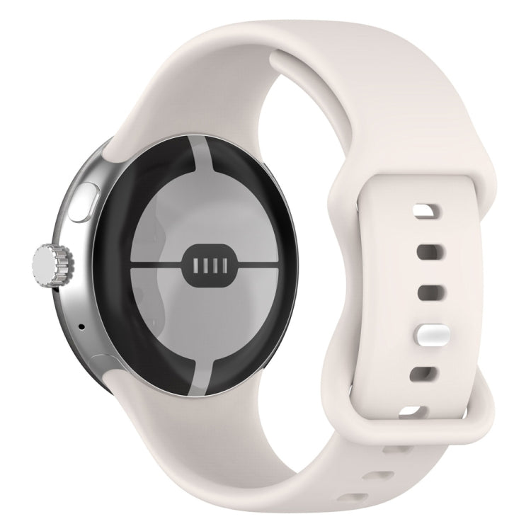 For Google Pixel Watch 4 / 3 / 2 / 1 41mm Butterfly Buckle Solid Color Silicone Watch Band