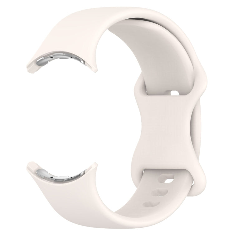 For Google Pixel Watch 4 / 3 / 2 / 1 41mm Butterfly Buckle Solid Color Silicone Watch Band