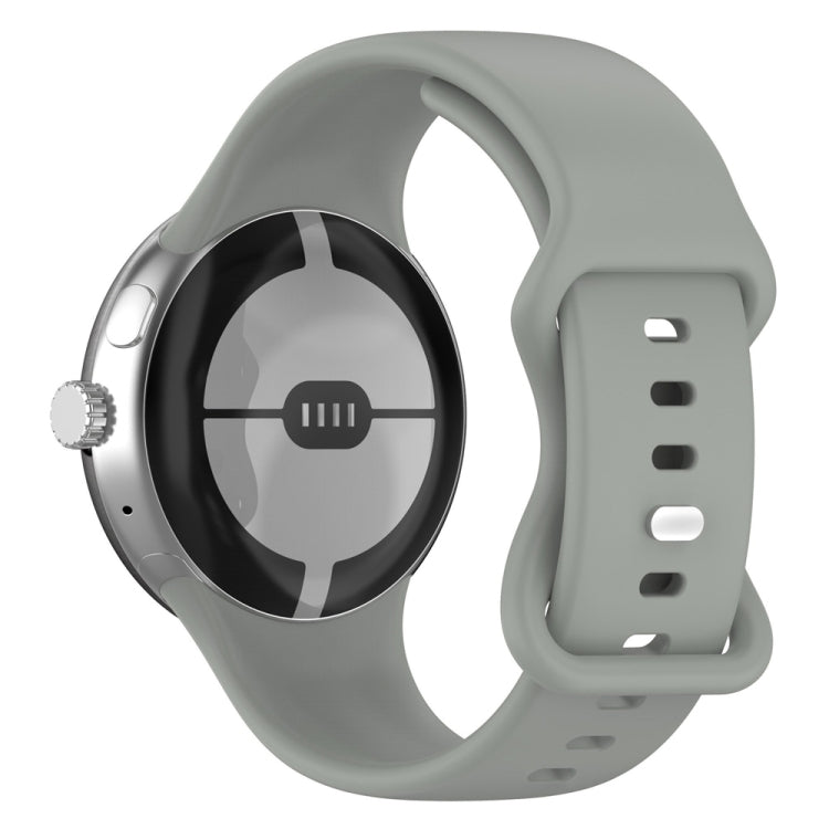 For Google Pixel Watch 4 / 3 / 2 / 1 41mm Butterfly Buckle Solid Color Silicone Watch Band