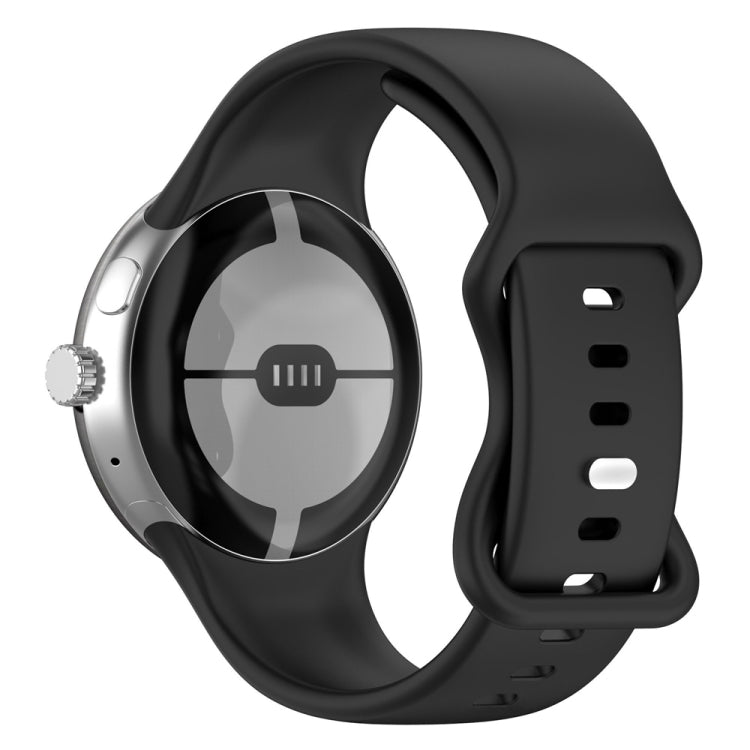 For Google Pixel Watch 4 / 3 / 2 / 1 41mm Butterfly Buckle Solid Color Silicone Watch Band
