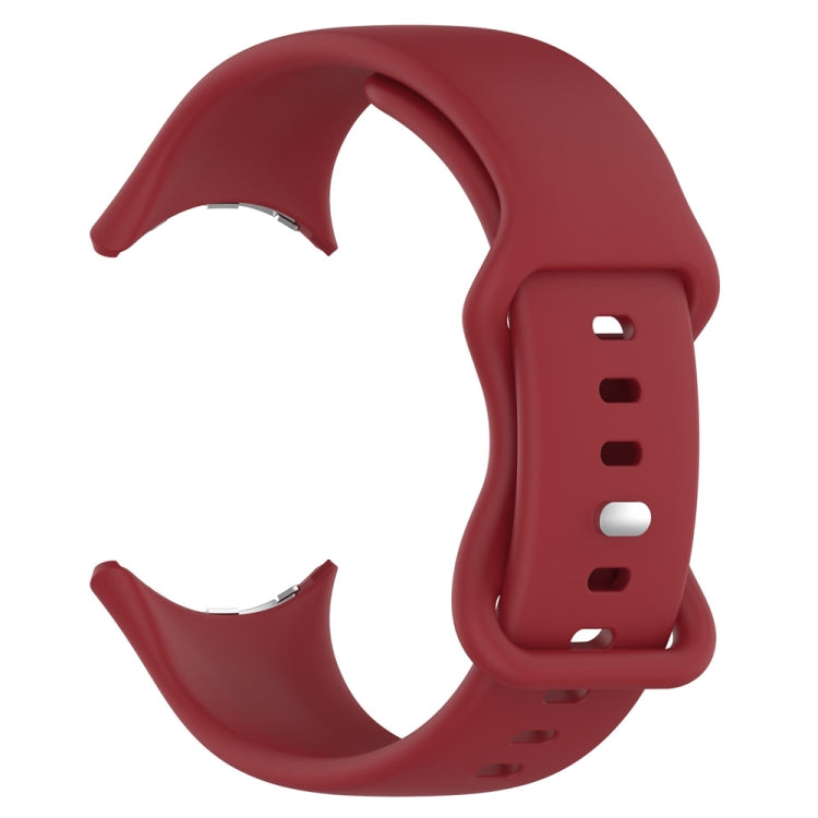 For Google Pixel Watch 4 / 3 / 2 / 1 41mm Butterfly Buckle Solid Color Silicone Watch Band