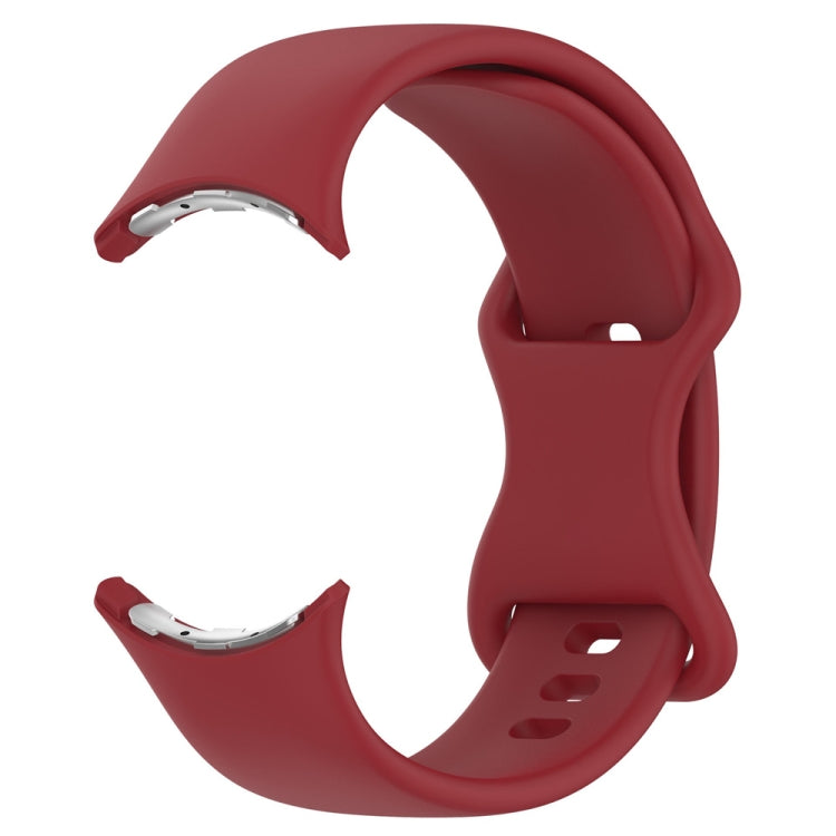 For Google Pixel Watch 4 / 3 / 2 / 1 41mm Butterfly Buckle Solid Color Silicone Watch Band
