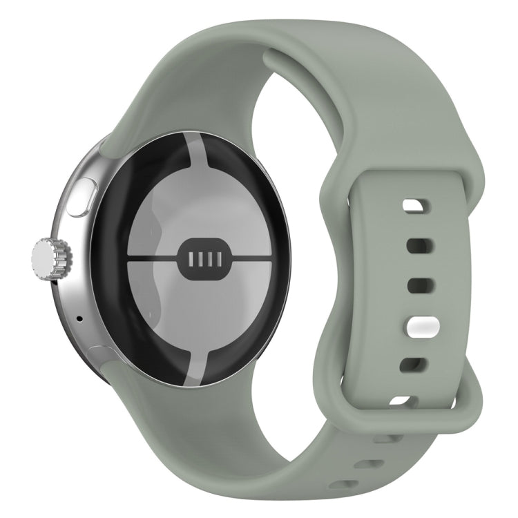 For Google Pixel Watch 4 / 3 / 2 / 1 41mm Butterfly Buckle Solid Color Silicone Watch Band