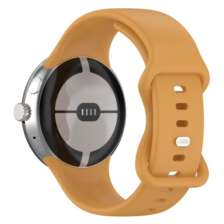 For Google Pixel Watch 4 / 3 / 2 / 1 41mm Butterfly Buckle Solid Color Silicone Watch Band