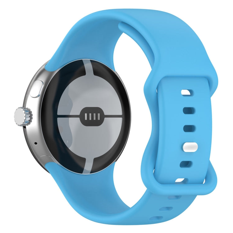 For Google Pixel Watch 4 / 3 / 2 / 1 41mm Butterfly Buckle Solid Color Silicone Watch Band