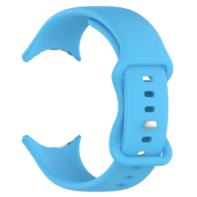 For Google Pixel Watch 4 / 3 / 2 / 1 41mm Butterfly Buckle Solid Color Silicone Watch Band