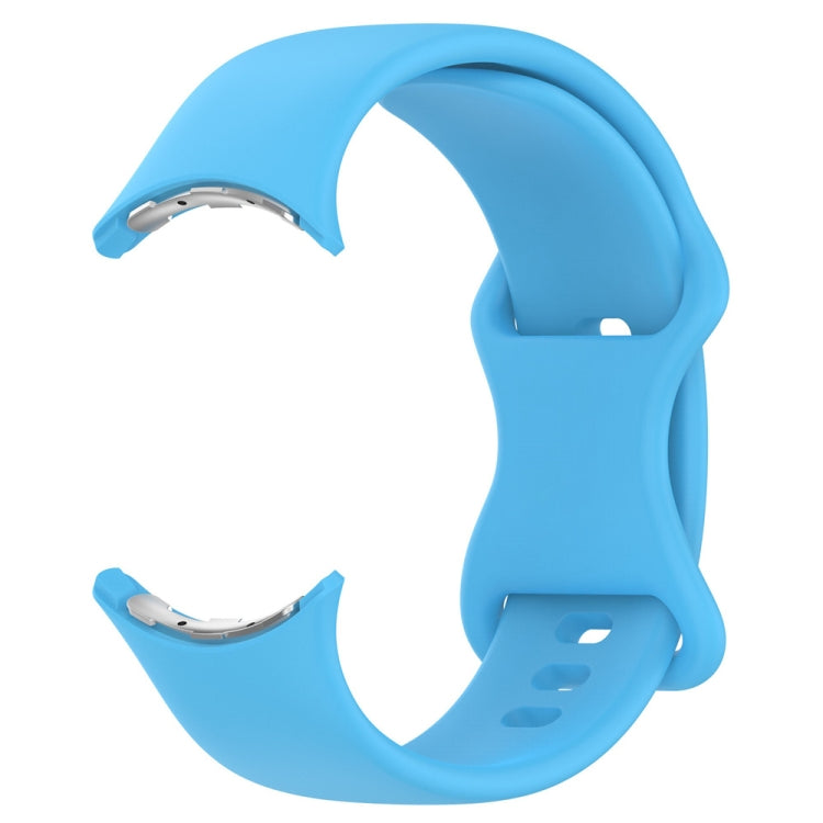 For Google Pixel Watch 4 / 3 / 2 / 1 41mm Butterfly Buckle Solid Color Silicone Watch Band