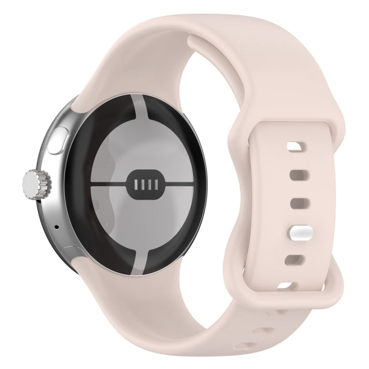 For Google Pixel Watch 4 / 3 / 2 / 1 41mm Butterfly Buckle Solid Color Silicone Watch Band