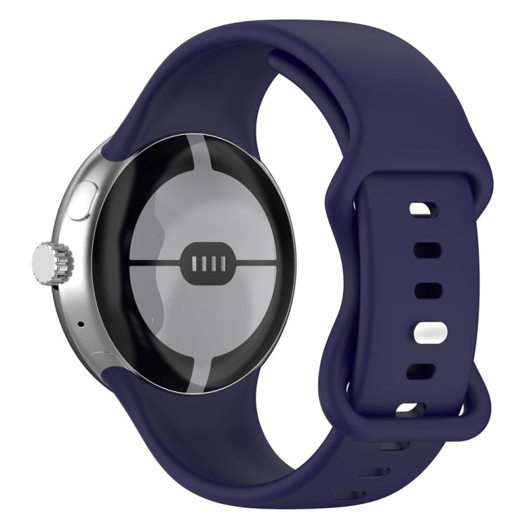 For Google Pixel Watch 4 / 3 / 2 / 1 41mm Butterfly Buckle Solid Color Silicone Watch Band