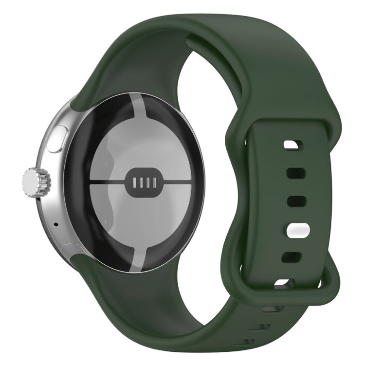 For Google Pixel Watch 4 / 3 / 2 / 1 41mm Butterfly Buckle Solid Color Silicone Watch Band
