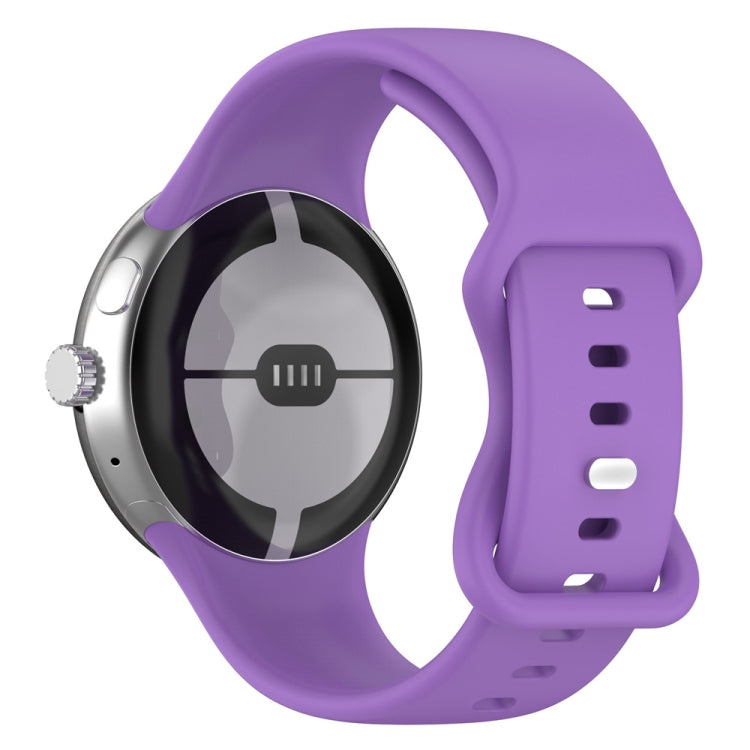 For Google Pixel Watch 4 / 3 / 2 / 1 41mm Butterfly Buckle Solid Color Silicone Watch Band