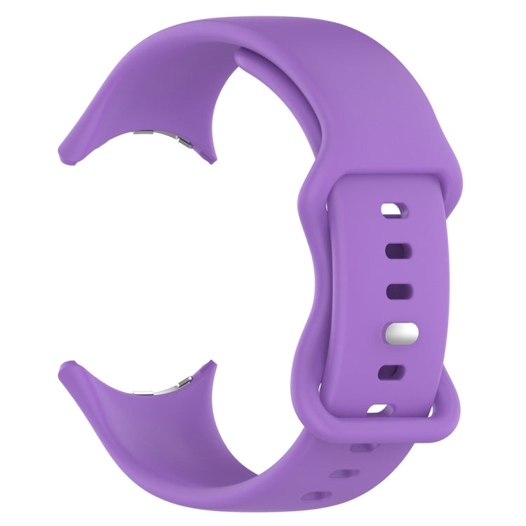For Google Pixel Watch 4 / 3 / 2 / 1 41mm Butterfly Buckle Solid Color Silicone Watch Band