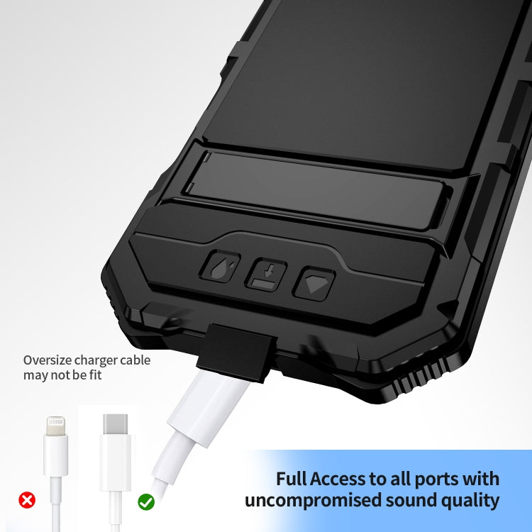For iPhone 16 Plus R-JUST Life Waterproof Dustproof Shockproof Holder Phone Case
