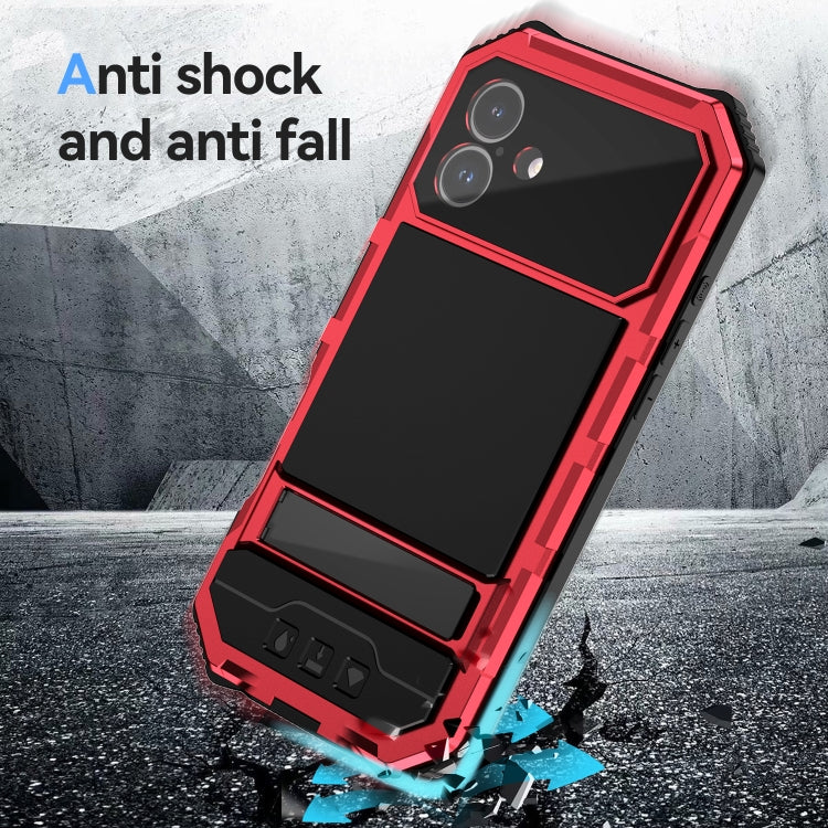 For iPhone 16 Plus R-JUST Life Waterproof Dustproof Shockproof Holder Phone Case