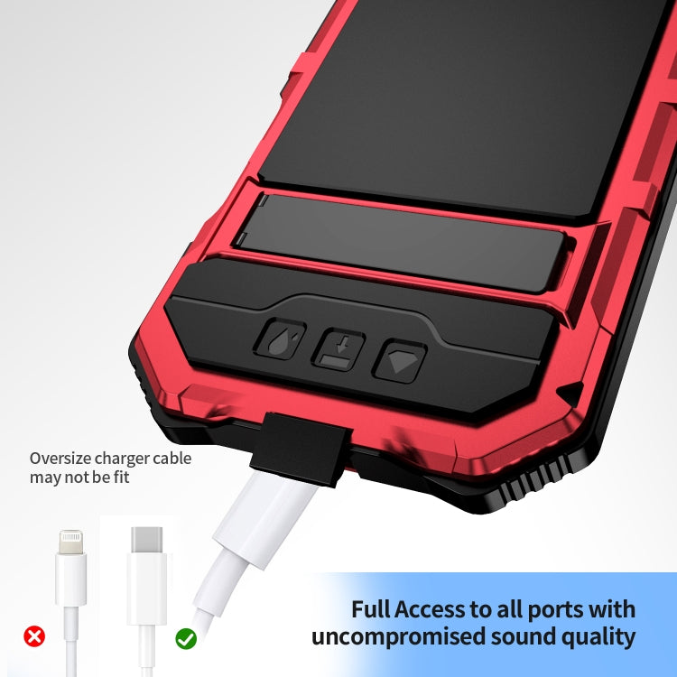 For iPhone 16 Plus R-JUST Life Waterproof Dustproof Shockproof Holder Phone Case