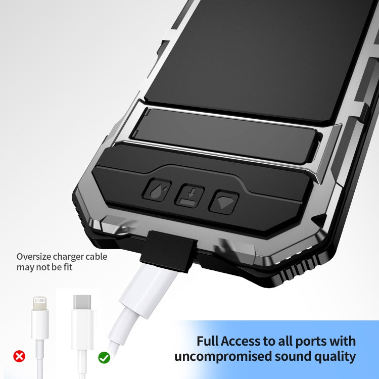 For iPhone 16 Plus R-JUST Life Waterproof Dustproof Shockproof Holder Phone Case