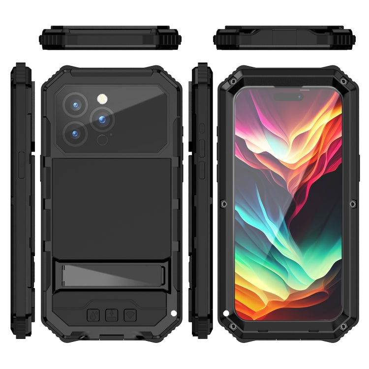 For iPhone 15 Pro Max R-JUST Life Waterproof Dustproof Shockproof Holder Phone Case