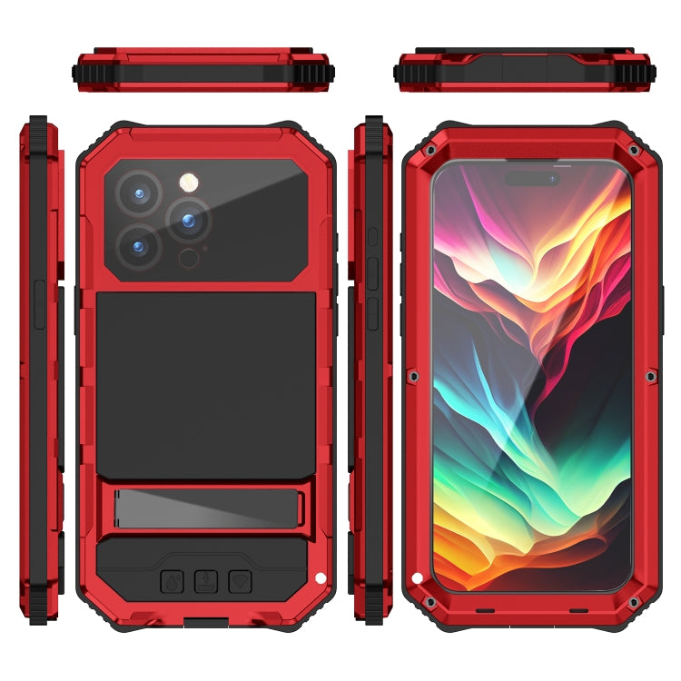 For iPhone 15 Pro Max R-JUST Life Waterproof Dustproof Shockproof Holder Phone Case