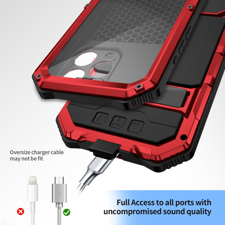 For iPhone 15 Pro Max R-JUST Life Waterproof Dustproof Shockproof Holder Phone Case