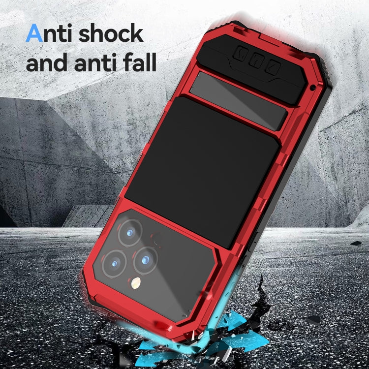 For iPhone 15 Pro Max R-JUST Life Waterproof Dustproof Shockproof Holder Phone Case