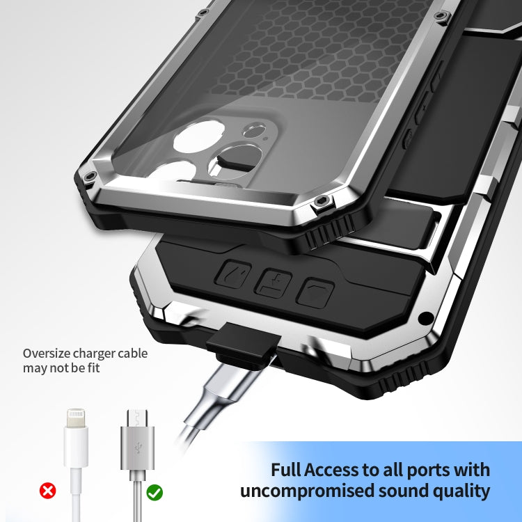 For iPhone 15 Pro Max R-JUST Life Waterproof Dustproof Shockproof Holder Phone Case