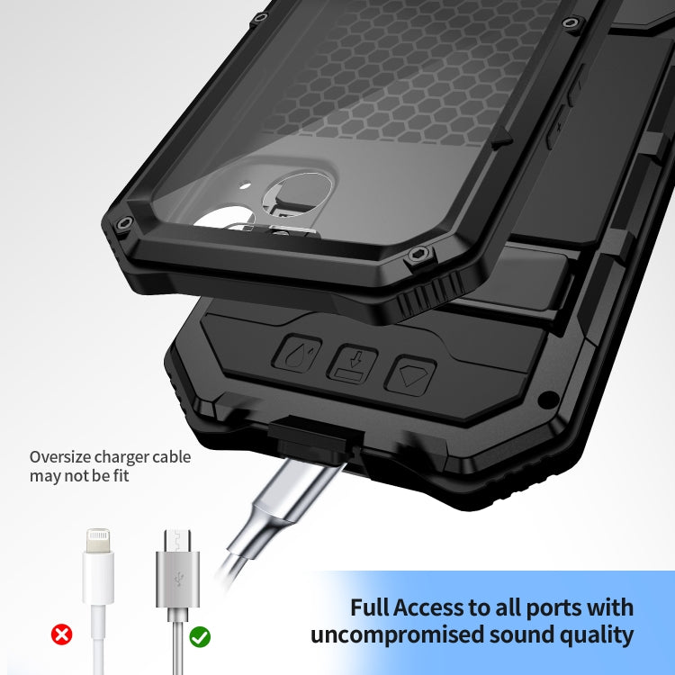 For iPhone 15 Plus R-JUST Life Waterproof Dustproof Shockproof Holder Phone Case
