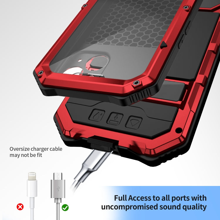 For iPhone 15 Plus R-JUST Life Waterproof Dustproof Shockproof Holder Phone Case