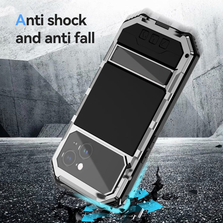 For iPhone 15 Plus R-JUST Life Waterproof Dustproof Shockproof Holder Phone Case