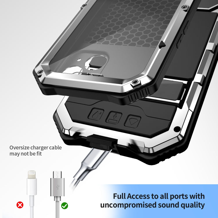 For iPhone 15 Plus R-JUST Life Waterproof Dustproof Shockproof Holder Phone Case