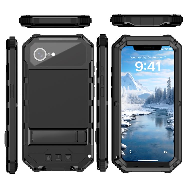 For iPhone 17e / 16e R-JUST Life Waterproof Dustproof Shockproof Holder Phone Case