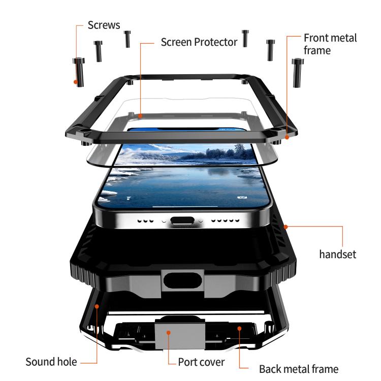 For iPhone 17e / 16e R-JUST Life Waterproof Dustproof Shockproof Holder Phone Case