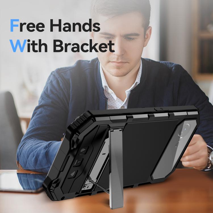 For iPhone 17e / 16e R-JUST Life Waterproof Dustproof Shockproof Holder Phone Case
