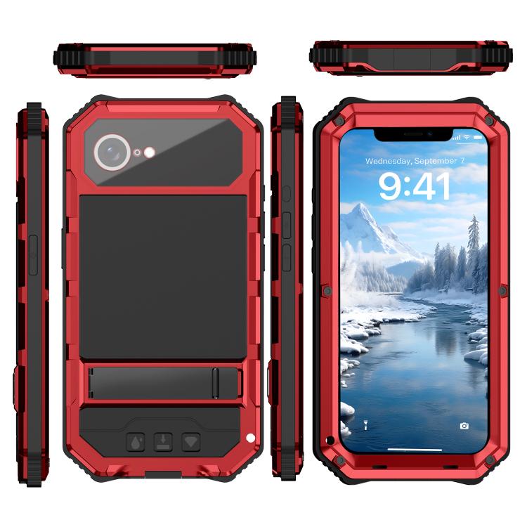 For iPhone 17e / 16e R-JUST Life Waterproof Dustproof Shockproof Holder Phone Case