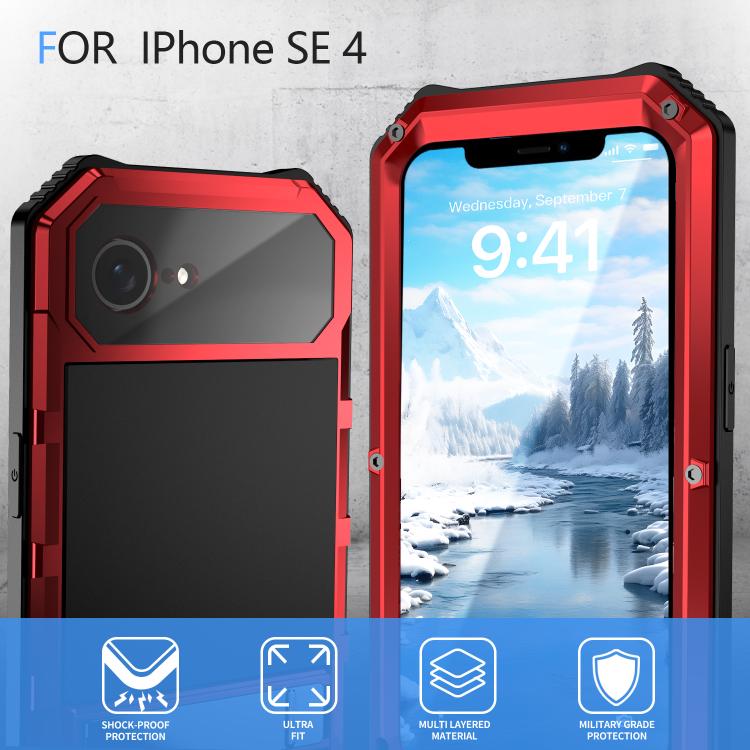 For iPhone 17e / 16e R-JUST Life Waterproof Dustproof Shockproof Holder Phone Case