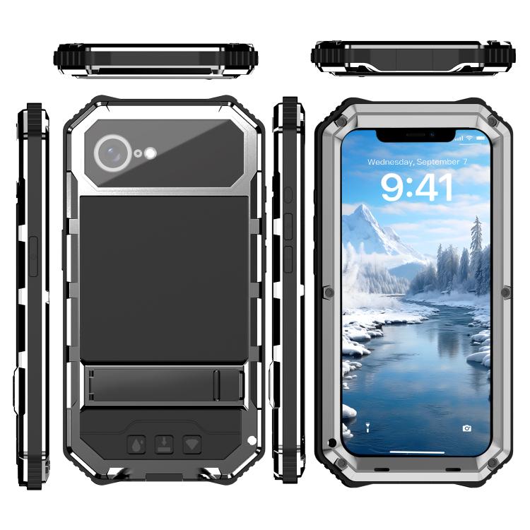 For iPhone 17e / 16e R-JUST Life Waterproof Dustproof Shockproof Holder Phone Case