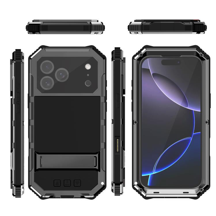 For iPhone 17 Pro Max R-JUST Life Waterproof Dustproof Shockproof Holder Phone Case