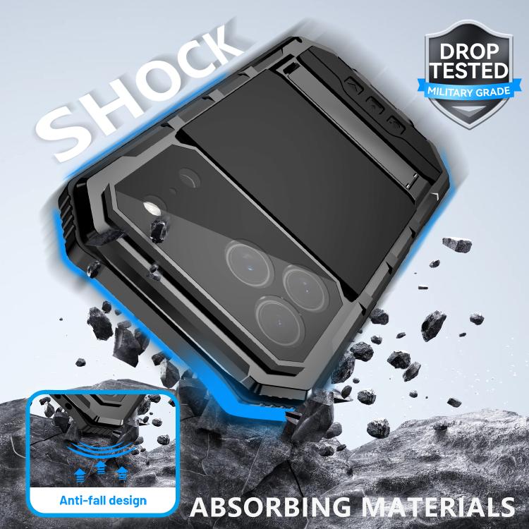 For iPhone 17 Pro Max R-JUST Life Waterproof Dustproof Shockproof Holder Phone Case