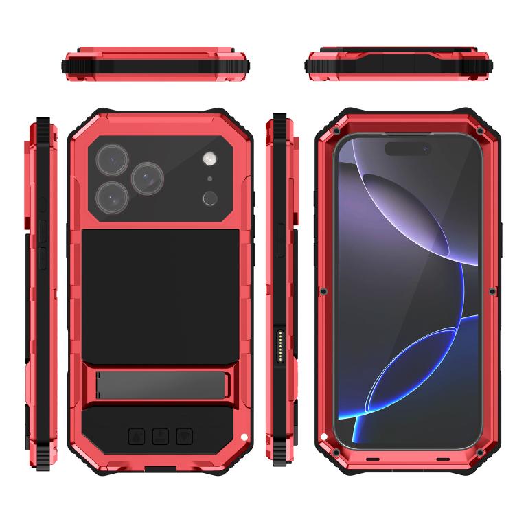 For iPhone 17 Pro Max R-JUST Life Waterproof Dustproof Shockproof Holder Phone Case