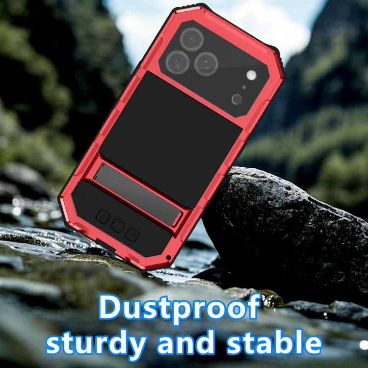For iPhone 17 Pro Max R-JUST Life Waterproof Dustproof Shockproof Holder Phone Case