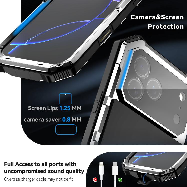 For iPhone 17 Pro Max R-JUST Life Waterproof Dustproof Shockproof Holder Phone Case