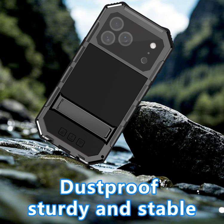 For iPhone 17 Pro R-JUST Life Waterproof Dustproof Shockproof Holder Phone Case