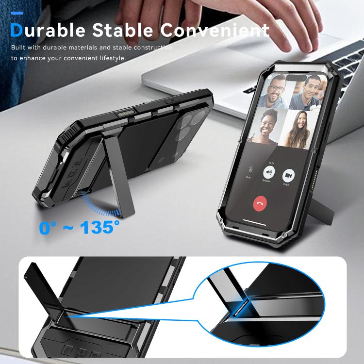 For iPhone 17 Pro R-JUST Life Waterproof Dustproof Shockproof Holder Phone Case